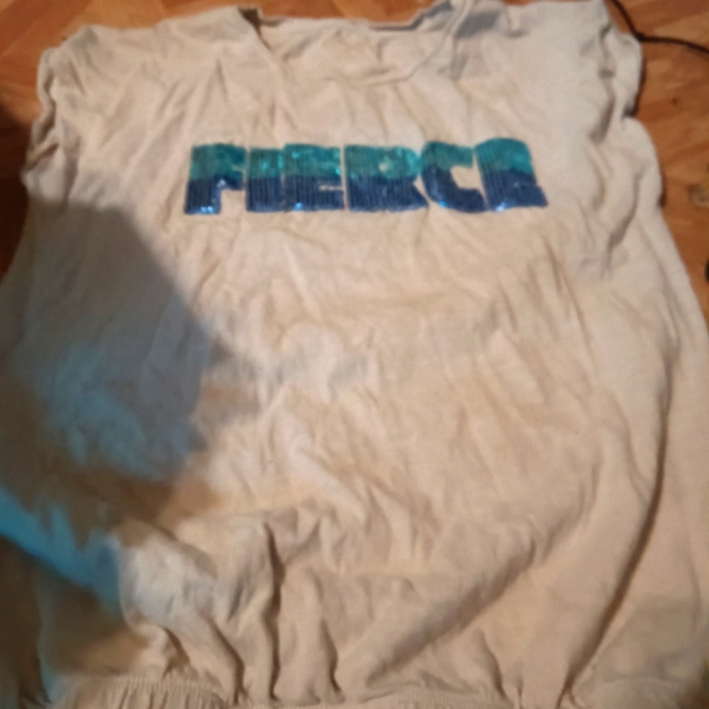 White, blue, purple fierce shirt